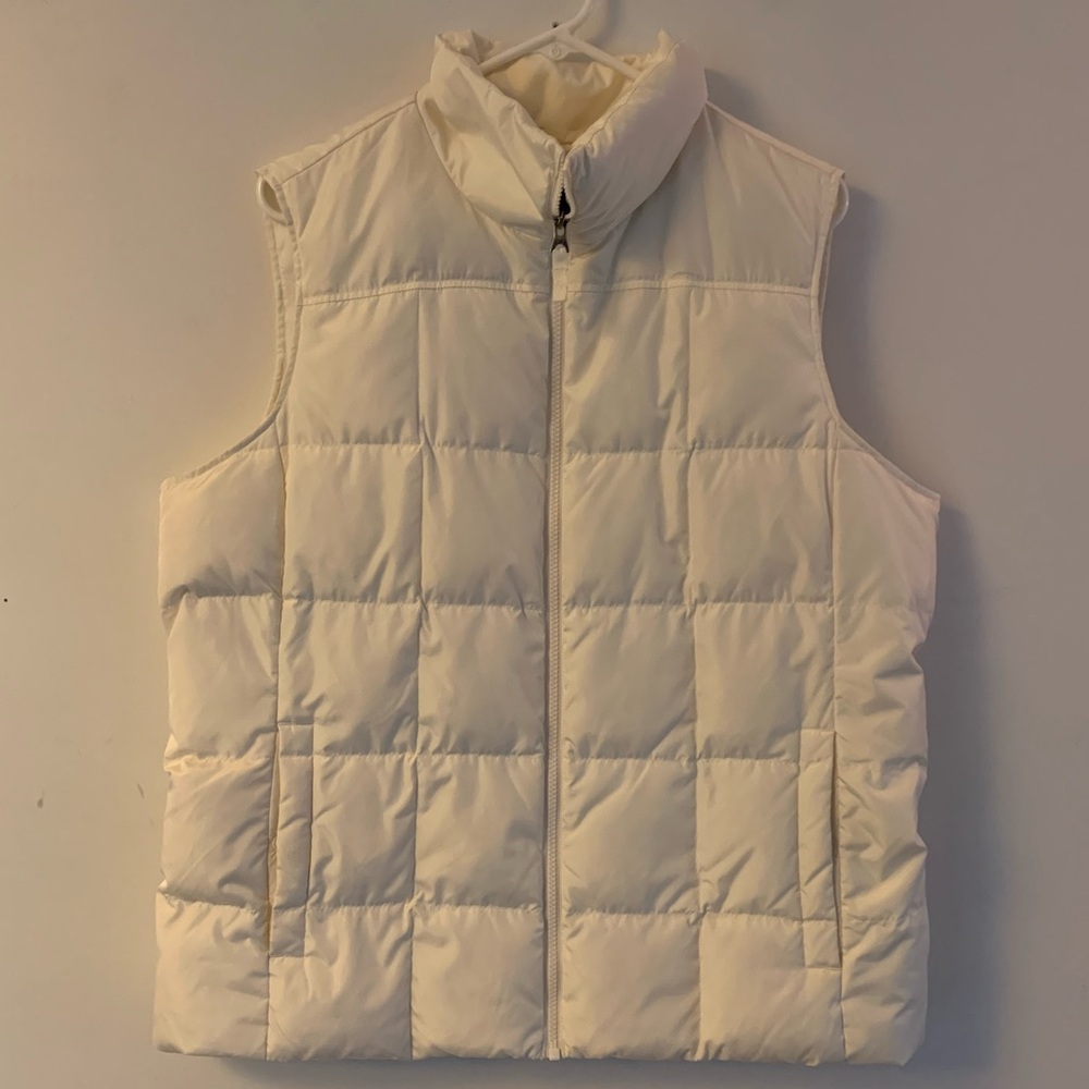 Land’s End XL Ivory Down-Filled Puffer Vest New No Tag
